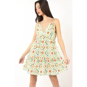 VERY J Floral Back Smocked Ruffled Mini Dress