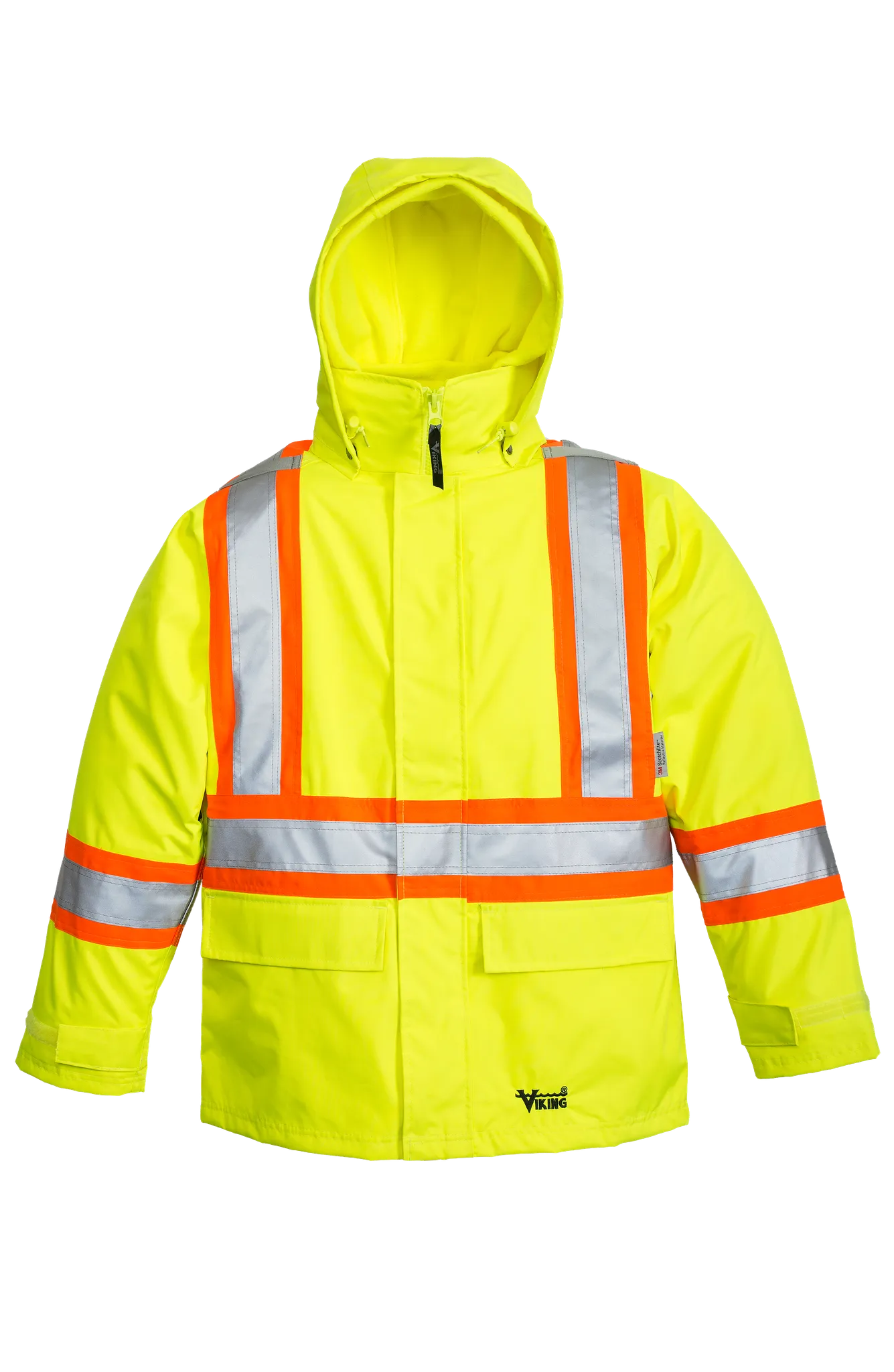 Viking Men's Journeyman Hi-Vis Class 3 Waterproof Tri-Zone Hooded Jacket