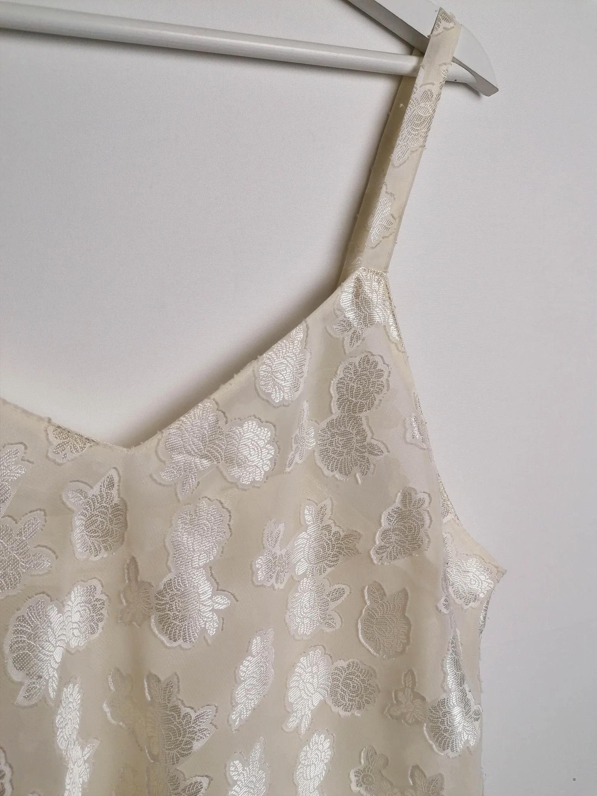 Vintage Butter-white Sheer Cami - size M-L