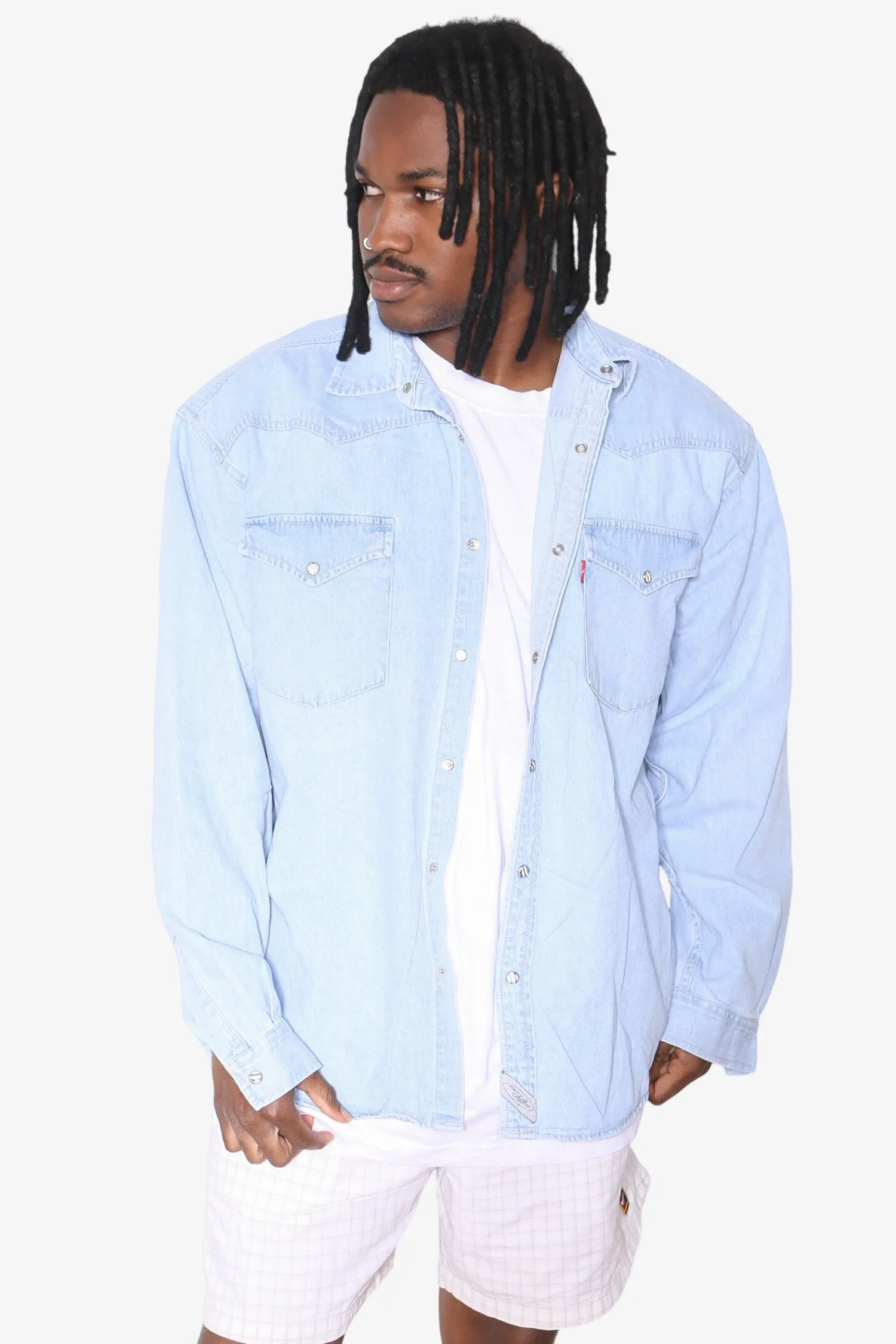 VINTAGE LEVIS RED TAB DENIM SHIRT (L)