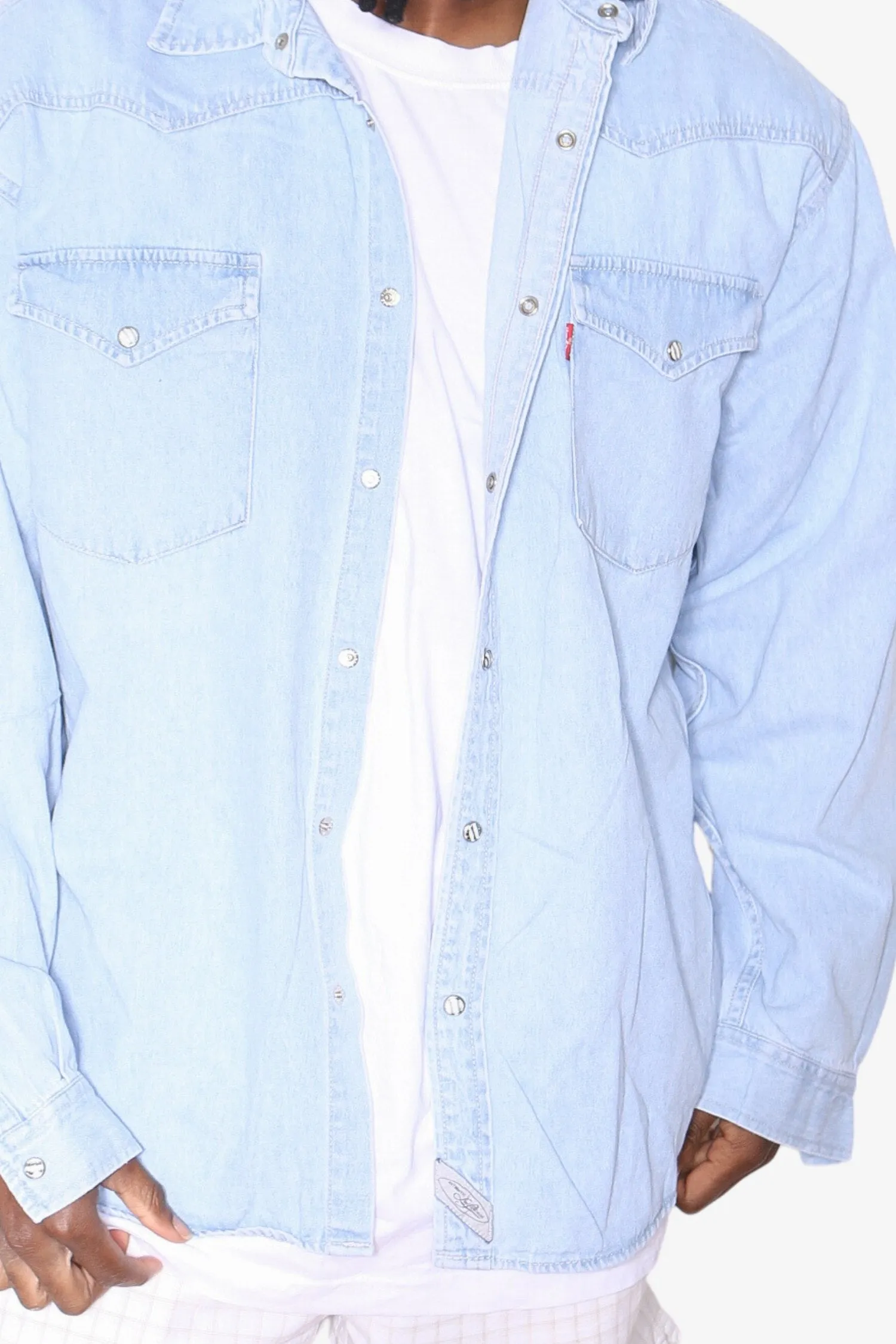 VINTAGE LEVIS RED TAB DENIM SHIRT (L)