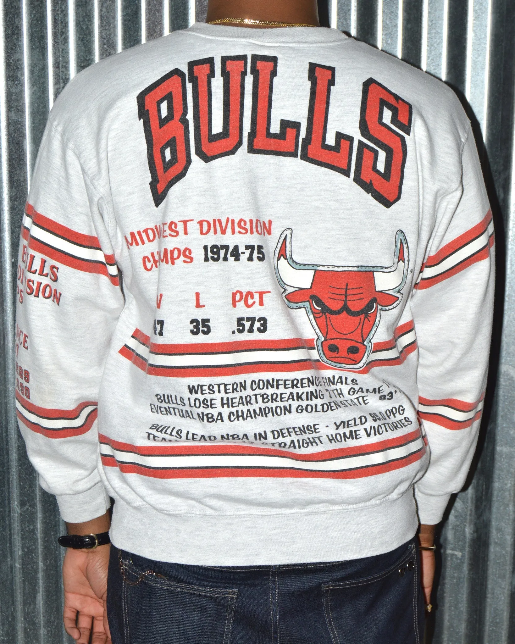 Vintage Long Gone NBA Chicago Bulls Champs Sweatshirt sz L