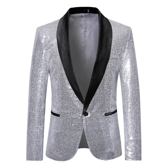 Xituodai Shiny Gold Sequin Glitter Embellished Blazer Jacket Men Nightclub Prom Suit Blazer Men Costume Homme Stage Clothes For 