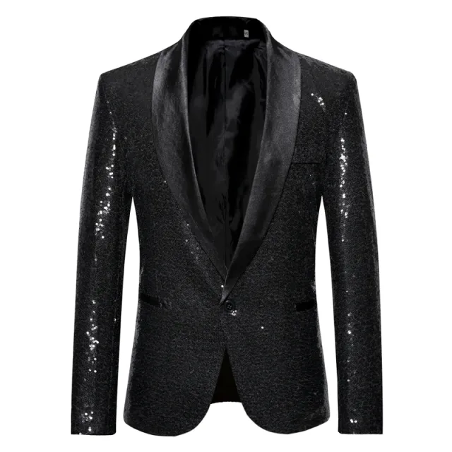 Xituodai Shiny Gold Sequin Glitter Embellished Blazer Jacket Men Nightclub Prom Suit Blazer Men Costume Homme Stage Clothes For 