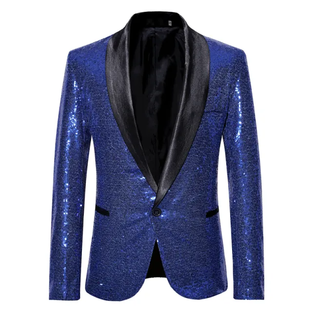 Xituodai Shiny Gold Sequin Glitter Embellished Blazer Jacket Men Nightclub Prom Suit Blazer Men Costume Homme Stage Clothes For 