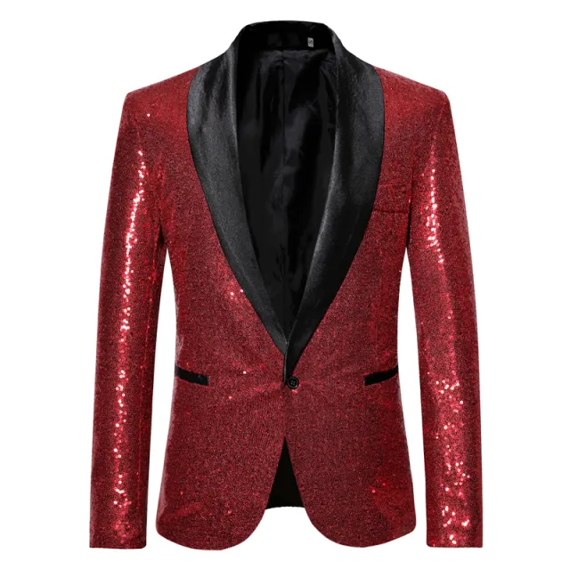 Xituodai Shiny Gold Sequin Glitter Embellished Blazer Jacket Men Nightclub Prom Suit Blazer Men Costume Homme Stage Clothes For 