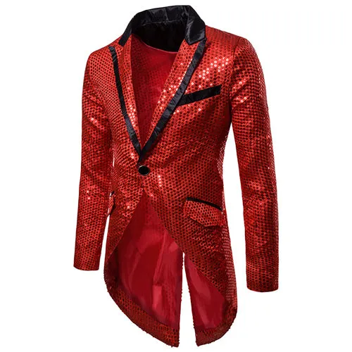 Xituodai Shiny Gold Sequin Glitter Embellished Blazer Jacket Men Nightclub Prom Suit Blazer Men Costume Homme Stage Clothes For 